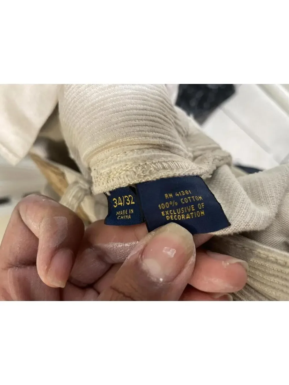 VTG Polo Ralph Lauren Corduroy Pants Beige Men 34x32 *desc